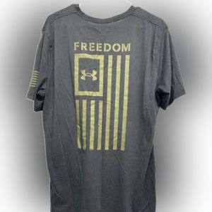 Under Armour Men's New Freedom Flag Graphic T-Shirt - Black/Marine Od Green